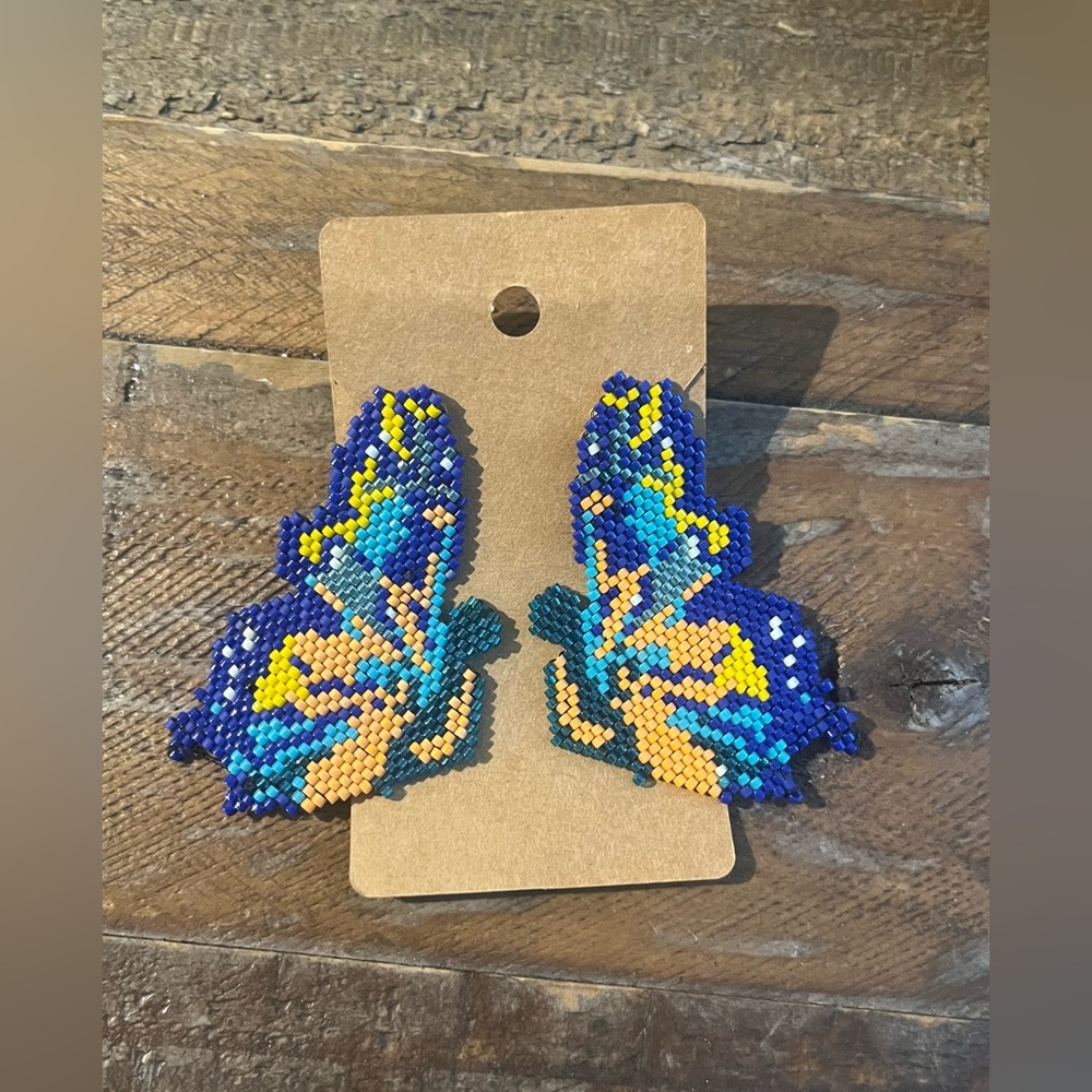 Earrings Handcrafted Miyuki. Blue Butterfly’s